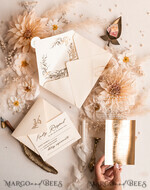 WEDDING INVITATIONS gold / rose gold / silver / glitter Acrylic Wedding invitations suite, Glamour Wedding Invitations, Golden Shine Wedding Invitation Suite, Luxury Gold Wedding Cards16