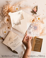 WEDDING INVITATIONS gold / rose gold / silver / glitter Acrylic Wedding invitations suite, Glamour Wedding Invitations, Golden Shine Wedding Invitation Suite, Luxury Gold Wedding Cards16
