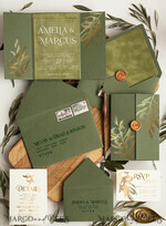 WEDDING INVITATIONS gold / rose gold / silver / glitter Velvet olive green Wedding invitations designs, Acrylic Wedding Invitations cards, Golden Shine Wedding Invitation Suite, Luxury Wedding Cards6