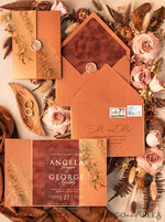 WEDDING INVITATIONS gold / rose gold / silver / glitter Bespoke Acrylic Gold wedding invitation, Glamour Velvet Terracotta Wedding Invitations • Golden Shine Plexi Wedding Invitation Suite • Luxury Wedding Cards wax seal Copper6