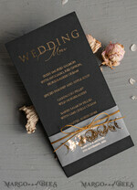 WEDDING INVITATIONS gold / rose gold / silver / glitter Halloween Moon phases Wedding Invitations Suite, Black Invitations, Spooky Halloween Invites, Gothic Wedding Invitation Cards, Skeleton Wedding Set black and gold31