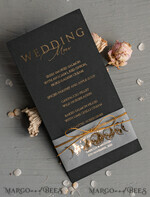 WEDDING INVITATIONS gold / rose gold / silver / glitter Halloween Moon phases Wedding Invitations Suite, Black Invitations, Spooky Halloween Invites, Gothic Wedding Invitation Cards, Skeleton Wedding Set black and gold31