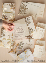 WEDDING INVITATIONS gold / rose gold / silver / glitter Luxury Gold Foil Wedding Invitations, Plexi Glamour Wedding Invitation Suite, Elegant Velvet Wedding Cards, Bespoke Golden Wedding Stationery13