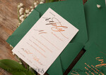 WEDDING INVITATIONS gold / rose gold / silver / glitter  Luxury Greenery Gold Wedding Invitations, Elegant Emerald Green Wedding Cards, Bespoke White Vellum Wedding Invitation Suite, Golden Shine Wedding Invites12