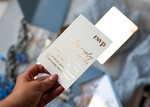 WEDDING INVITATIONS gold / rose gold / silver / glitter Bespoke Acrylic Ice blue wedding invitation, Glamour dusty blue Wedding Invitations, Modern Golden Plexi Wedding Invitation Suite,Boho Glam Wedding Cards wax seal 22