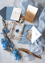 WEDDING INVITATIONS gold / rose gold / silver / glitter Bespoke Acrylic Ice blue wedding invitation, Glamour dusty blue Wedding Invitations, Modern Golden Plexi Wedding Invitation Suite,Boho Glam Wedding Cards wax seal 22