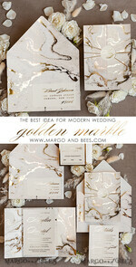 WEDDING INVITATIONS gold / rose gold / silver / glitter Golden Marble Wedding invitations, Luxury Gold Foil Wedding Invitation set,  Marble Glamour Wedding Invitation Suite, elegant  Wedding Cards Marble10