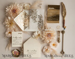 WEDDING INVITATIONS gold / rose gold / silver / glitter Acrylic Wedding invitation suite, Boho Glam Wedding Invitations, Golden Shine Wedding Invitates, Elegant Gold Wedding Cards29
