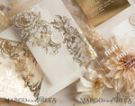 WEDDING INVITATIONS gold / rose gold / silver / glitter Acrylic Wedding invitation suite, Boho Glam Wedding Invitations, Golden Shine Wedding Invitates, Elegant Gold Wedding Cards29