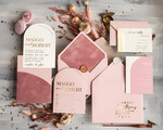 WEDDING INVITATIONS gold / rose gold / silver / glitter Arch Wedding Invitation suite, Blush Pink Golden Wedding Invitations with Rsvp Velvet Pocket, Blush Pink Modern Wedding Cards19