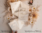 WEDDING INVITATIONS gold / rose gold / silver / glitter Boho Golden Ivory Wedding Invitations, Vellum Gold Wedding Cards, fine art  Wedding Invitation Suite, Bespoke Wedding Stationery11