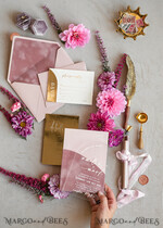 WEDDING INVITATIONS gold / rose gold / silver / glitter Arch Gold Acrylic wedding invitation suite, Velvet Pocket  Blush Pink Wedding Invites, Boho Wedding Invitations12