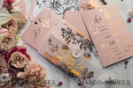 WEDDING INVITATIONS gold / rose gold / silver / glitter  Luxury Vellum Gold Foil Wedding Invitations, Elegant Blush Pink Wedding Invitation Suite, Glamour Wedding Cards, Golden Shine Wedding Invitation Suite69