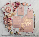 WEDDING INVITATIONS gold / rose gold / silver / glitter  Luxury Vellum Gold Foil Wedding Invitations, Elegant Blush Pink Wedding Invitation Suite, Glamour Wedding Cards, Golden Shine Wedding Invitation Suite69