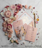 WEDDING INVITATIONS gold / rose gold / silver / glitter  Luxury Vellum Gold Foil Wedding Invitations, Elegant Blush Pink Wedding Invitation Suite, Glamour Wedding Cards, Golden Shine Wedding Invitation Suite69