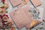 WEDDING INVITATIONS gold / rose gold / silver / glitter  Luxury Vellum Gold Foil Wedding Invitations, Elegant Blush Pink Wedding Invitation Suite, Glamour Wedding Cards, Golden Shine Wedding Invitation Suite69