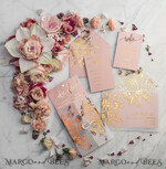 WEDDING INVITATIONS gold / rose gold / silver / glitter  Luxury Vellum Gold Foil Wedding Invitations, Elegant Blush Pink Wedding Invitation Suite, Glamour Wedding Cards, Golden Shine Wedding Invitation Suite69