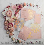 WEDDING INVITATIONS gold / rose gold / silver / glitter  Luxury Vellum Gold Foil Wedding Invitations, Elegant Blush Pink Wedding Invitation Suite, Glamour Wedding Cards, Golden Shine Wedding Invitation Suite69