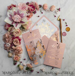WEDDING INVITATIONS gold / rose gold / silver / glitter  Luxury Vellum Gold Foil Wedding Invitations, Elegant Blush Pink Wedding Invitation Suite, Glamour Wedding Cards, Golden Shine Wedding Invitation Suite69