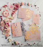 WEDDING INVITATIONS gold / rose gold / silver / glitter  Luxury Vellum Gold Foil Wedding Invitations, Elegant Blush Pink Wedding Invitation Suite, Glamour Wedding Cards, Golden Shine Wedding Invitation Suite69