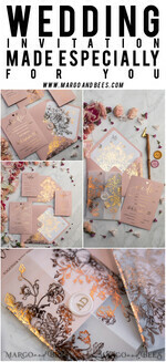 WEDDING INVITATIONS gold / rose gold / silver / glitter  Luxury Vellum Gold Foil Wedding Invitations, Elegant Blush Pink Wedding Invitation Suite, Glamour Wedding Cards, Golden Shine Wedding Invitation Suite69