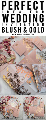 WEDDING INVITATIONS gold / rose gold / silver / glitter  Luxury Vellum Gold Foil Wedding Invitations, Elegant Blush Pink Wedding Invitation Suite, Glamour Wedding Cards, Golden Shine Wedding Invitation Suite69