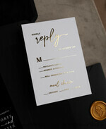 WEDDING INVITATIONS gold / rose gold / silver / glitter Halloween Gold Wedding Invitations, Black Gloss Acrylic Invitation set, Spooky plexi Invites Goth Wedding Invitation Cards, Gold Skeleton Wedding Set36