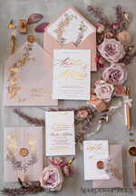 WEDDING INVITATIONS gold / rose gold / silver / glitter Glamour Golden Shine Wedding Invitations, Romantic Blush Pink Wedding Invitation Suite, Luxury Gold Foil Wedding Cards, Elegant White Vellum Invites16