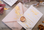 WEDDING INVITATIONS gold / rose gold / silver / glitter Glamour Golden Shine Wedding Invitations, Romantic Blush Pink Wedding Invitation Suite, Luxury Gold Foil Wedding Cards, Elegant White Vellum Invites16