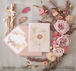 WEDDING INVITATIONS gold / rose gold / silver / glitter Glamour Golden Shine Wedding Invitations, Romantic Blush Pink Wedding Invitation Suite, Luxury Gold Foil Wedding Cards, Elegant White Vellum Invites16