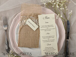 MENU & PROGRAMS rustic Burlap Silverware Holder With Twine, Rustic Lace table decor, Wedding Table Set, Table Setting, Burlap table decoration, Wedding Rustic Menu & Personalized Tag 3