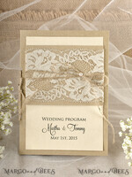MENU & PROGRAMS rustic Rustic Wedding Program with Burlap, Barn Wedding Program, Eco Romantic Personalized Cards with Twine, Simple Rustic Lace Wedding Program, Elegant Booklet Rustic6