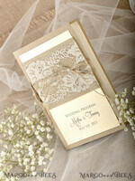 MENU & PROGRAMS rustic Rustic Wedding Program with Burlap, Barn Wedding Program, Eco Romantic Personalized Cards with Twine, Simple Rustic Lace Wedding Program, Elegant Booklet Rustic6