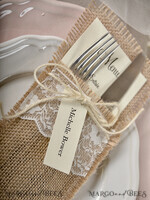 MENU & PROGRAMS rustic Burlap Silverware Holder With Burlap Twine, Rustic Lace table decor, Wedding Table Set, Table Setting, Burlap table decoration, Elegant Wedding Rustic Menu     3