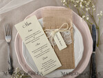 MENU & PROGRAMS rustic Burlap Silverware Holder With Burlap Twine, Rustic Lace table decor, Wedding Table Set, Table Setting, Burlap table decoration, Elegant Wedding Rustic Menu     3