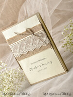 MENU & PROGRAMS rustic Ecru Rustic Wedding Program with Burlap, Barn Wedding Program, Eco Romantic Personalized Cards with Twine, Simple Rustic Lace Wedding Program, Elegant Booklet Rustic Wedding Cards5