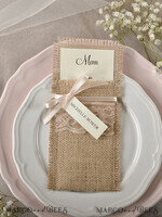 MENU & PROGRAMS rustic Burlap Silverware Holder With Ribbon, Rustic Lace table decor, Wedding Table Set, Table Setting, Burlap table decoration, Wedding Rustic Menu With Ribbon & Tag4