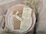 MENU & PROGRAMS rustic Burlap Silverware Holder With Ribbon, Rustic Lace table decor, Wedding Table Set, Table Setting, Burlap table decoration, Wedding Rustic Menu With Ribbon & Tag4