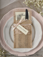 MENU & PROGRAMS rustic Burlap Silverware Holder With Ribbon, Rustic Lace table decor, Wedding Table Set, Table Setting, Burlap table decoration, Wedding Rustic Menu With Ribbon & Tag4