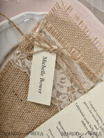 MENU & PROGRAMS rustic Burlap Silverware Holder, Rustic table decor, Wedding Table Set, Elegant Table Setting, Burlap table decoration, Wedding Rustic Menu With Burlap Twine And Tag  4