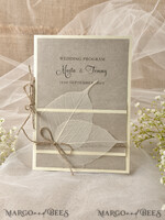 MENU & PROGRAMS rustic Eco Brown Wedding Program with twine, Barn Wedding Program, Rustic Romantic Personalized Cards, Simple Rustic Wedding Program, Elegant Booklet Wedding Cards7