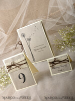 MENU & PROGRAMS rustic Rustic Dandelion Wedding Program with twine, Barn Wedding Program, Eco Romantic Personalized Cards, Simple Rustic Lace Wedding Program, Elegant Booklet Brown Wedding Cards7