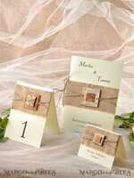 MENU & PROGRAMS rustic Rustic Wedding Program with Burlap, Barn Wedding Program, Eco Romantic Personalized Cards with Twine, Simple Rustic Wedding Program, Elegant Wooden Booklet Ecru Wedding Cards4
