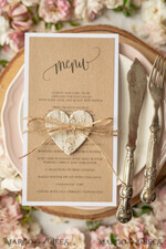 MENÜ & PROGRAMME  
 rustikal Rustikales Hochzeitsmenü mit Schnur, Hochzeitsdinner-Menü im Scheunenstil, ökologisch romantische personalisierte Karten mit Holzherz, Kraft-Hochzeitsmenü, einfaches rustikales Jute-Hochzeitsmenü, elegante Hochzeitsmenükarten.6