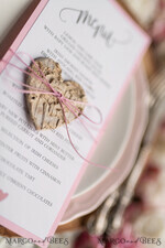 MENU & PROGRAMS rustic Elegant Birch Heart Wedding Menu Cards, Bespoke Pink Wedding Menu, Rustic Wedding Menu with Twine, Barn Wedding Dinner Menu, Romantic Personalized Cards, Simple Rustic Wedding Menu, Elegant White Wedding Menu Cards,  Handmade Wedding Stationery5