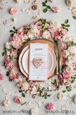 MENU & PROGRAMS rustic Elegant Birch Heart Wedding Menu Cards, Bespoke Pink Wedding Menu, Rustic Wedding Menu with Twine, Barn Wedding Dinner Menu, Romantic Personalized Cards, Simple Rustic Wedding Menu, Elegant White Wedding Menu Cards,  Handmade Wedding Stationery5