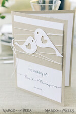 MENU & PROGRAMS rustic Rustic Birds wedding Program, Outdoor wedding Program card, Romantic Booklet Wedding Program, Eco Rustic Personalized Cards with Birds, Elegant Wedding Program 4