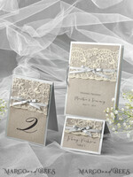 TABLE DECOR SIGNS Wood Eco Rustic Table numbers Romantic Wedding Table Numbers with Grey Ribbon, Vintage Lace Personalized Table Cards, Light Grey and Brown Shabby Chic Wedding Table Décor, Rustic Wedding Table Sign5