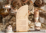 TABLE DECOR SIGNS Wood Eco Rustic Table numbers Rustic Wooden Half Arch Dessert Menu with Stand, Country Barn Wood Acrylic gold Candy Bar Sign, Natural Wood Gold Plexi Table Dessert Menu Wedding Table Decor, Wedding Signage Golden mirror and Wooden Candy Bar Menu 10