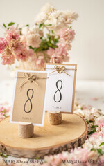 TABLE DECOR SIGNS Wood Eco Rustic Table numbers Vintage Eco Wedding Table Numbers, Rustic Birch Heart and Burlap Twine Wedding Table Cards, Bespoke Eco Paper Wedding Decor,  Rustic Handmade Wedding Stationery11
